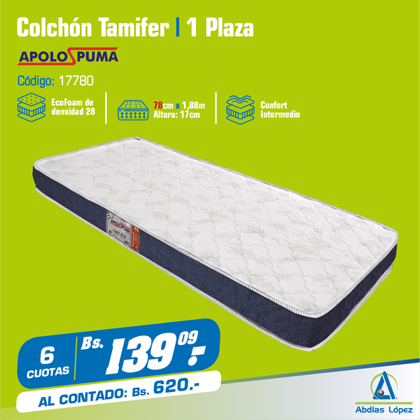 Colchón TAMIFER - 1 Plaza (78x188x17 cm )