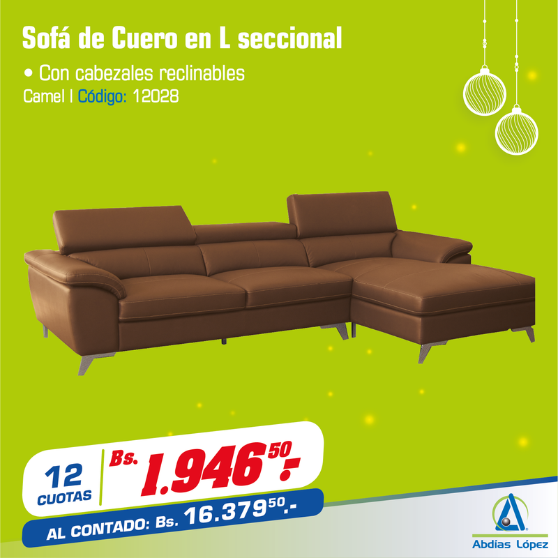 Sofa de Cuero en L Seccional