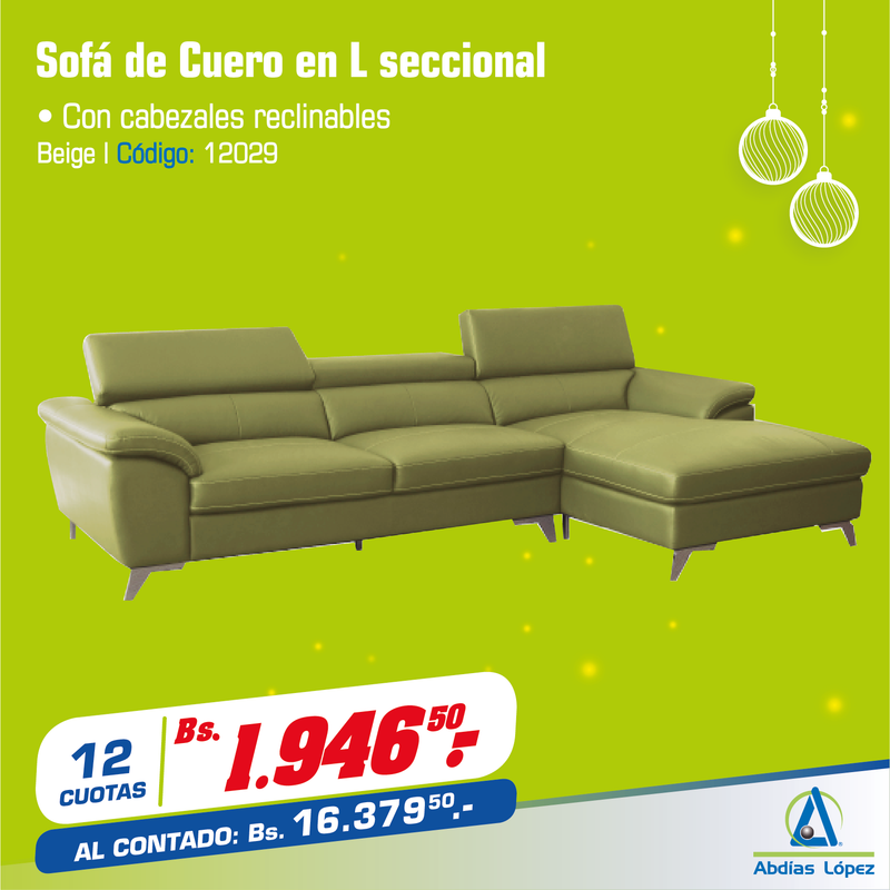 Sofa de Cuero en L Seccional