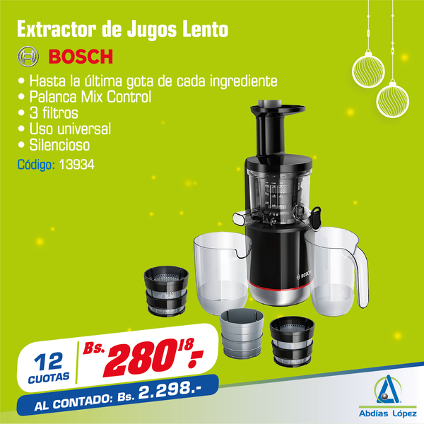 EXTRACTOR DE JUGOS PRENSADO LENTO BOSCH