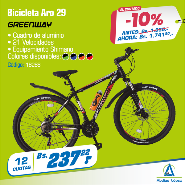 Bicicleta Deportiva Greenway Aro 29"