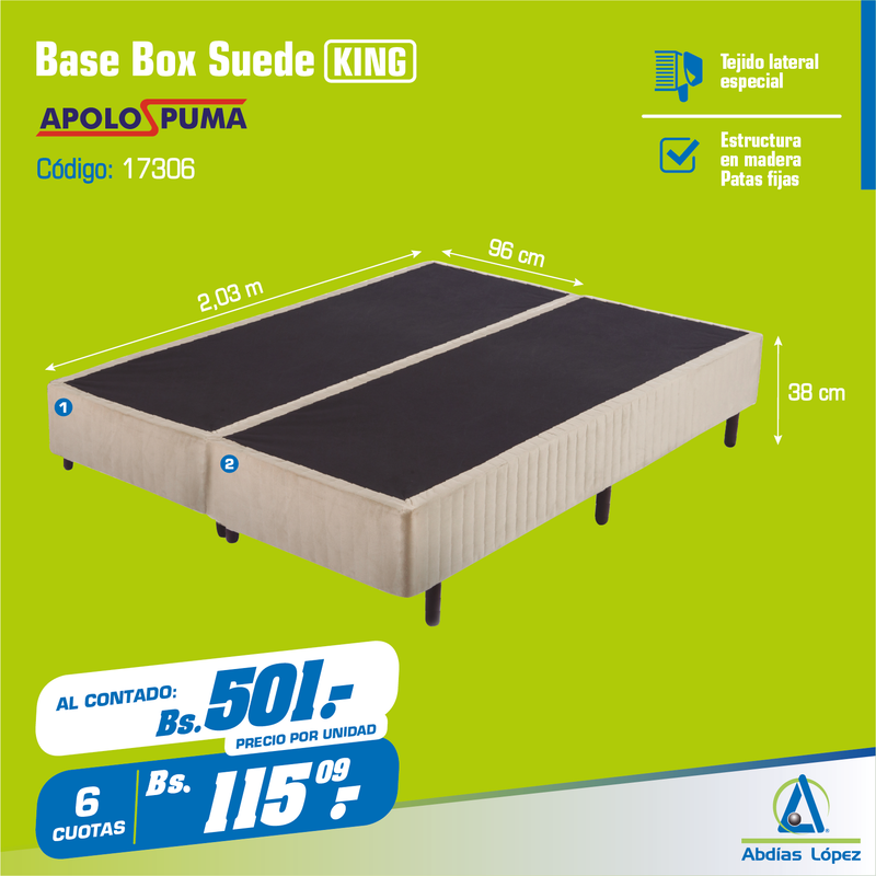 Base Box Applauso Suede 38x203x96 cm