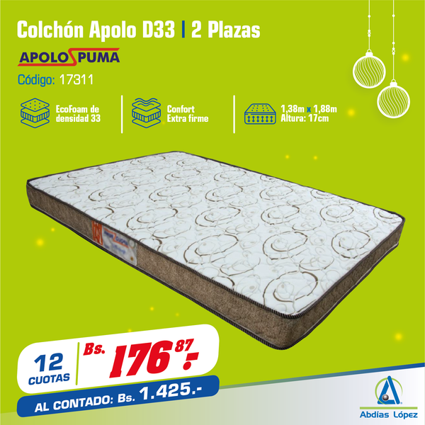 Colchón D33 17x188x138 cm