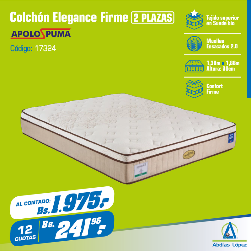 Colchón Elegance Firme 30x188x138 cm