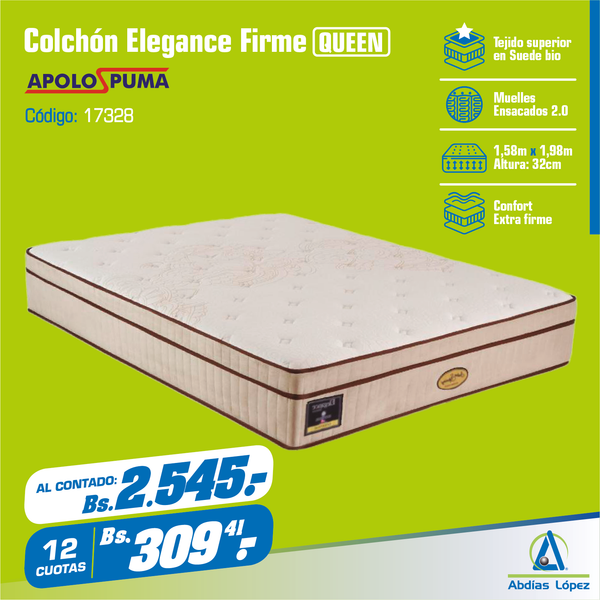 Colchón Elegance Extrafirme 32x198x158 cm