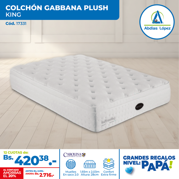 Colchón Gabbana Plush 28x203x193 cm