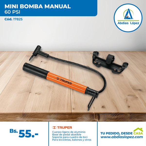 Mini Bomba De Aire 28 Cm. C/Soporte Bici