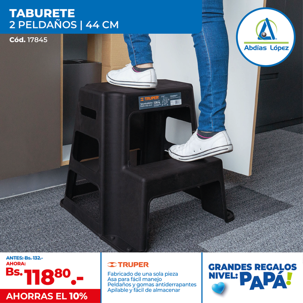 Taburete Plastico De 2 Peldaños