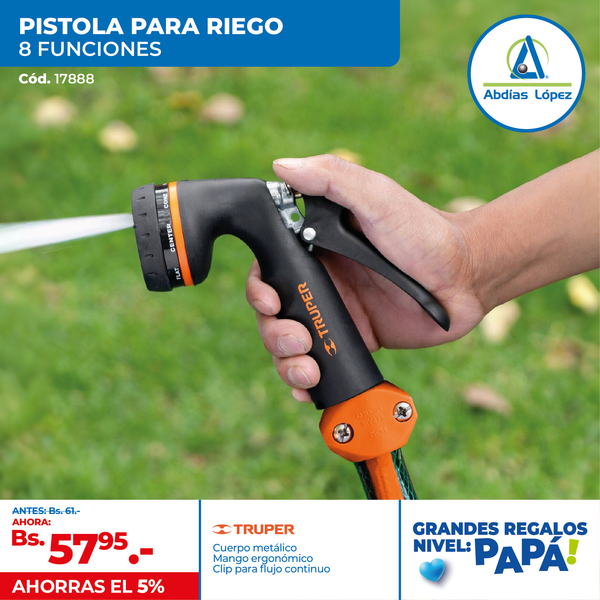 Pistola Metalica C/Recubrimiento 8 Func.