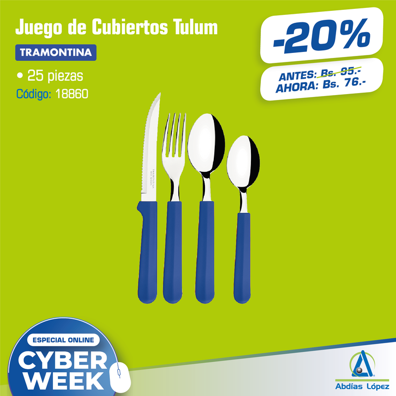 JUEGO DE CUBIERTOS TULUM AZUL