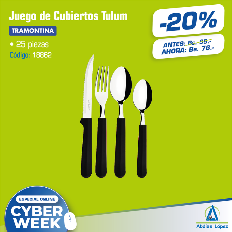 JUEGO DE CUBIERTOS TULUM NEGRO