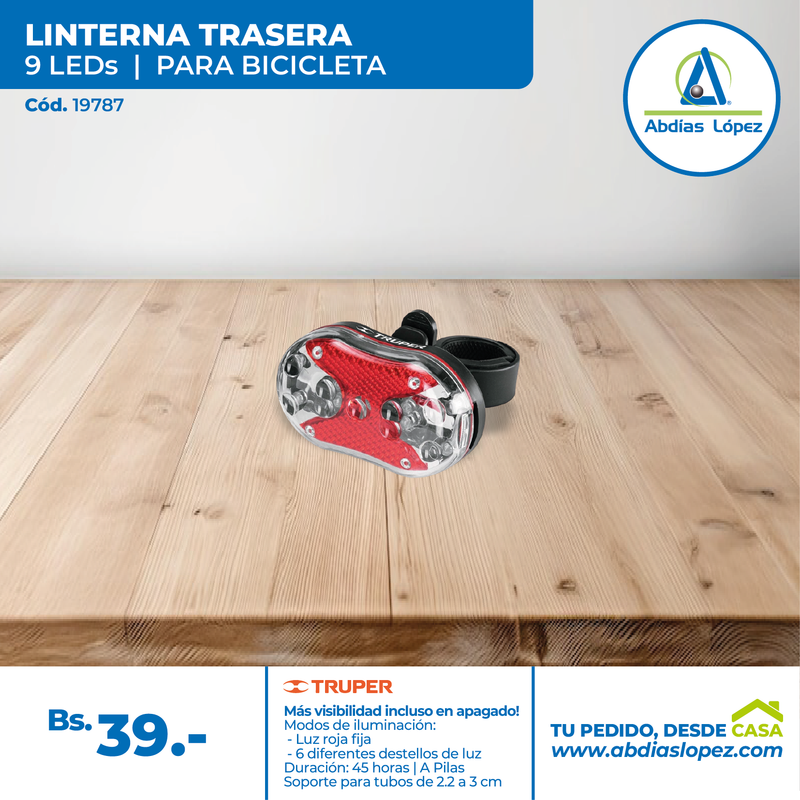 Linterna Trasera Para Bicicletas De 9 Leds