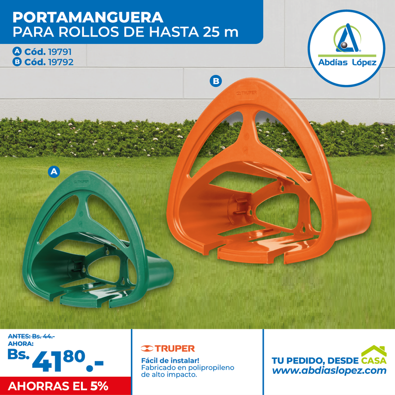PORTAMANGUERAS DE PLASTICO COLOR VERDE