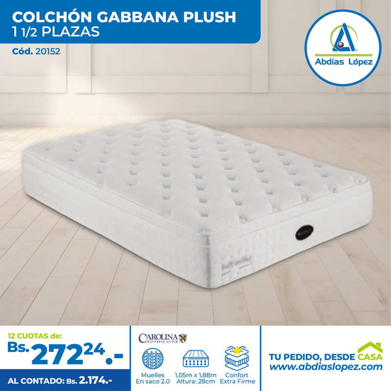 Colchón Gabbana - Plaza y Media (28x188x105 cm)