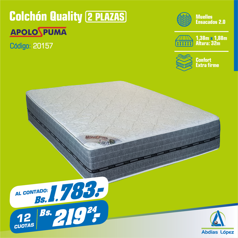 Colchón Quality - 2 plazas 32x188x158 cm