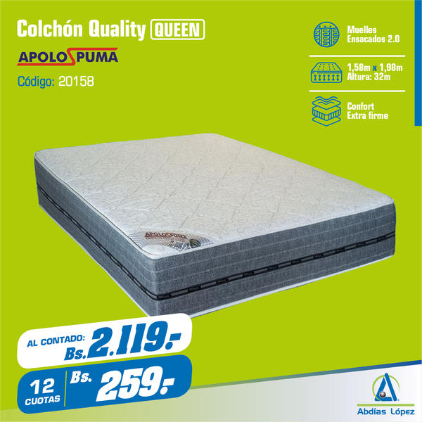 Colchón Quality - Queen (158x198x32 cm)
