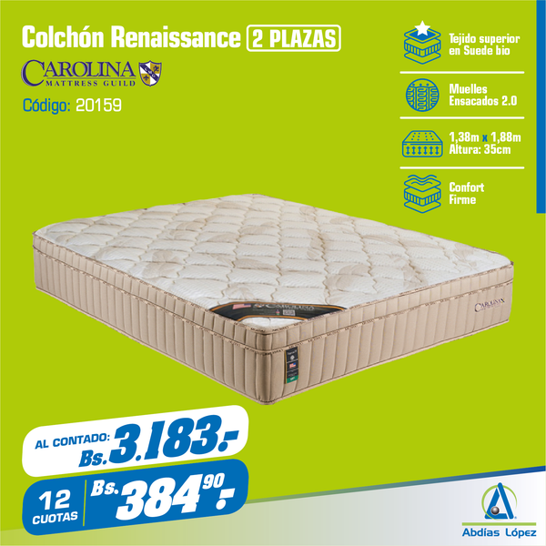 Colchón Renaissance - 2 plazas (188x138x35 cm)