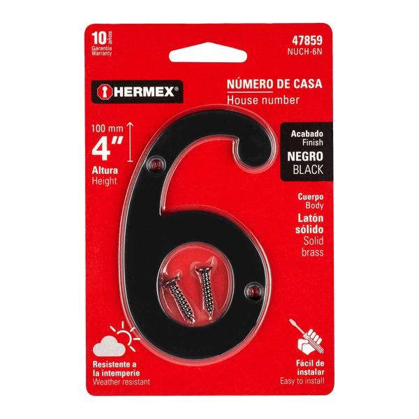 Número Metálico 6