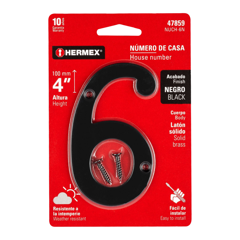 Número Metálico 6