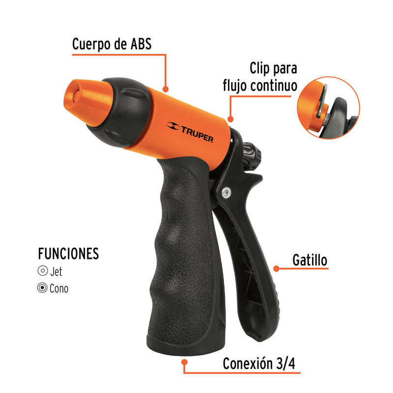 Pistola Plástica de Riego 2 Funciones