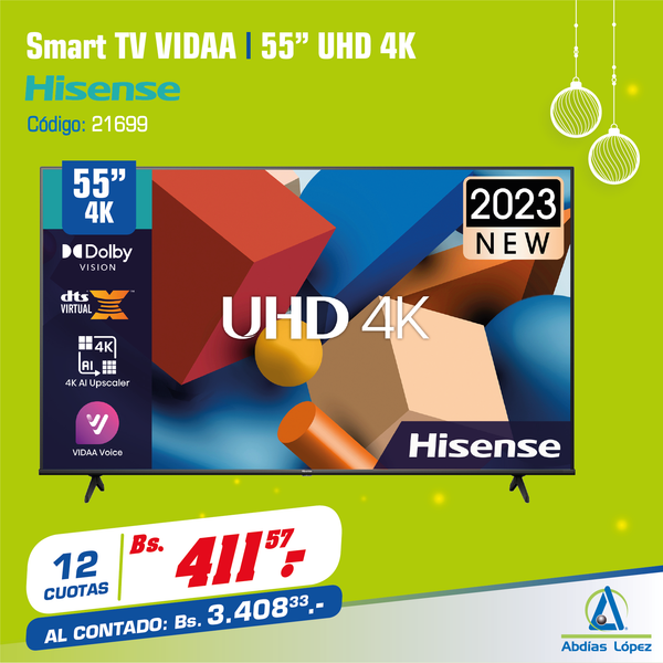 Televisor Hisense 55" 4K UHD Smart Tv
