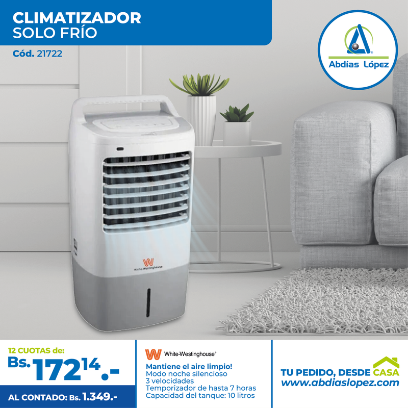 Climatizador portátil 10litros
