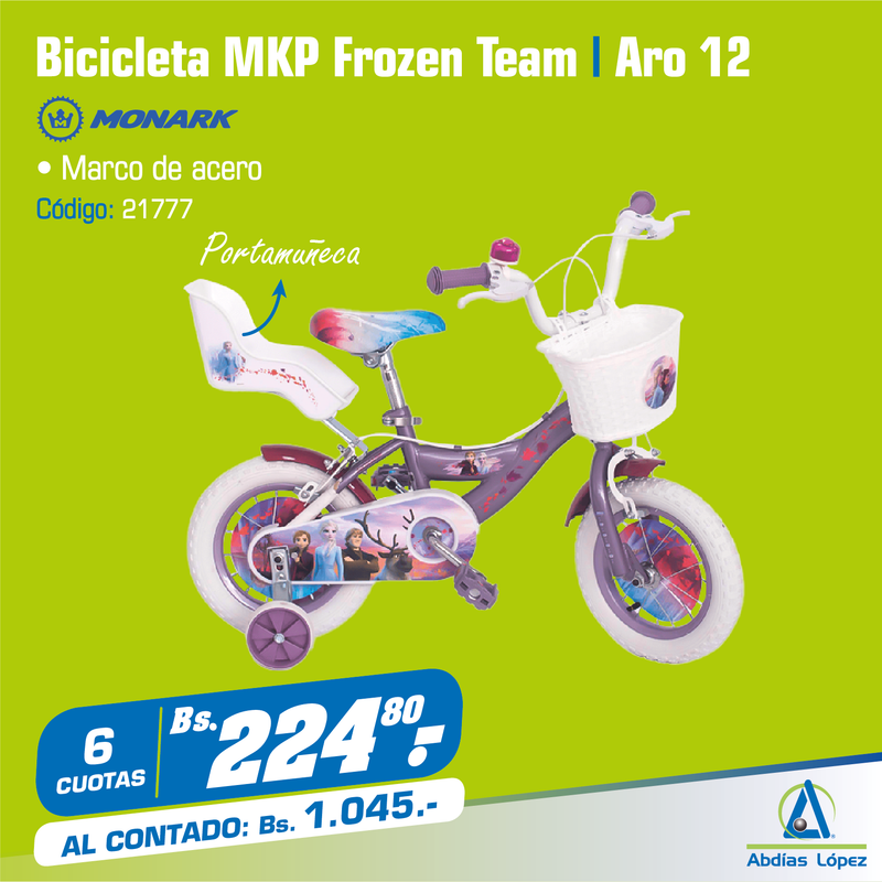 Bicicleta MKP Frozen Team- aro 12
