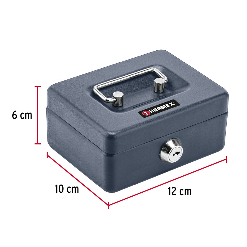 Caja Porta Valores De Acero De 12X6X10 cm