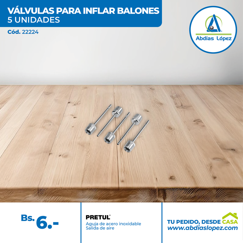 Válvulas para inflar valones