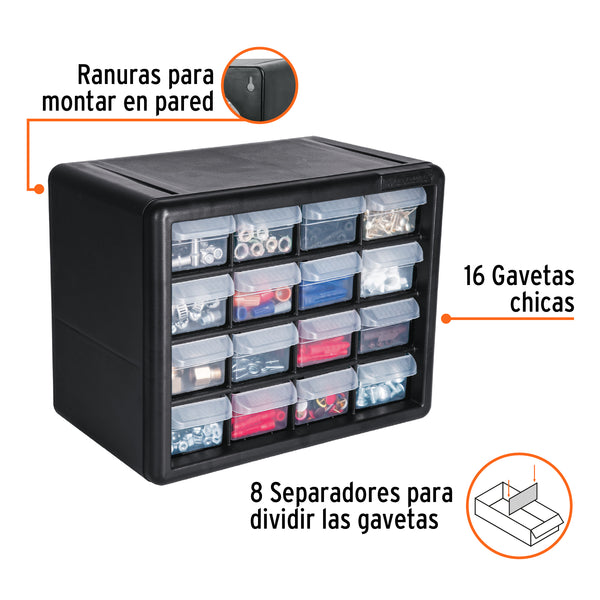 Organizador con 16 gavetas