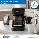 Cafetera de Goteo Negra con Filtro | 12 Tazas
