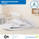 Conjunto 6 Perchas Piccolino Blanco