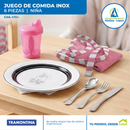 Set infantil para Comida Le Petit Inox  |  6 pzs.  |  Rosado
