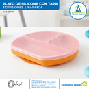 Plato Silicona 3 Divisiones - Naranja