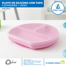 Plato Silicona 3 Divisiones - Rosa