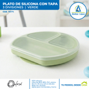 Plato Silicona 3 Divisiones - Verde