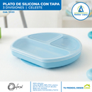 Plato Silicona 3 Divisiones - Celeste