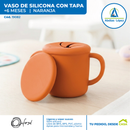 Vasito de Silicona con tapa - Naranja