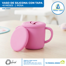Vasito de Silicona con tapa - rosa