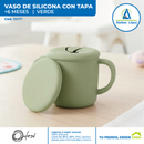 Vasito de Silicona con tapa - Verde