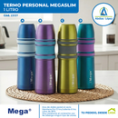 Termo Personal De 1 Litro Mix Lila/Azul/Turquesa/Verde