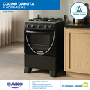 Cocina Dakota Negra 4 Hornallas