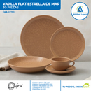 Vajilla Cerámica Flat Estrella de Mar de 30 piezas