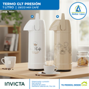 Termo GLT Presión de 1 Litro | Mix Café Blanco / Beige