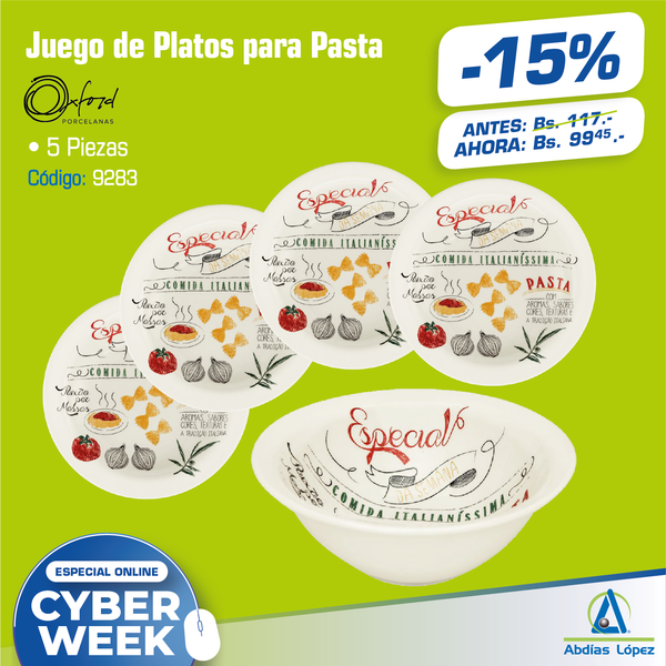 JUEGO DE PLATOS PARA PASTA