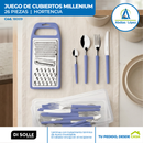 Juego de Cubiertos Millenium de 24 piezas + Rallador en Recipiente