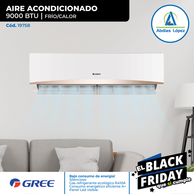 Aire Acondicionado de 9000 BTU Ecológico GREE