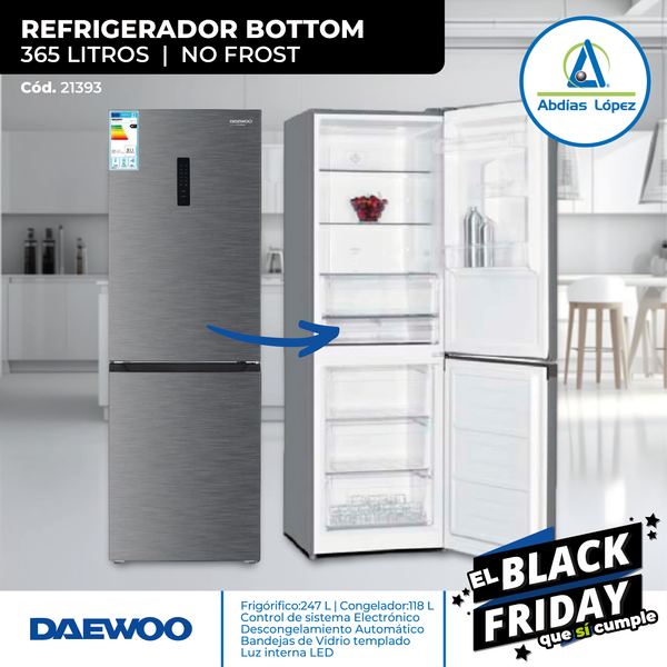 Refrigerador Bottom de 365 Litros | No frost
