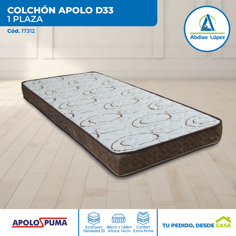 Colchón D33 de 1 Plaza