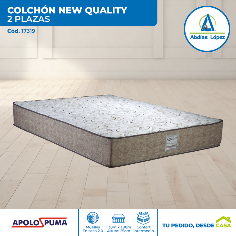 Colchón New Quality Comfort 25x188x138 cm